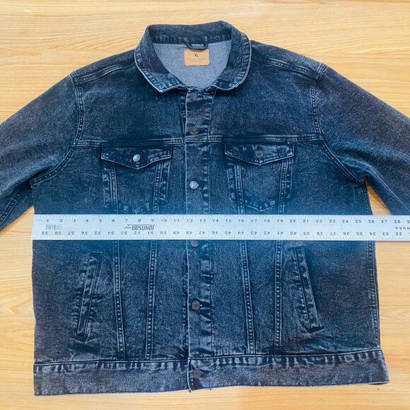 Washed Black Unisex Black Denim Jacket Never Worn Threadfast Apparel Size XL - Picture 10 of 11